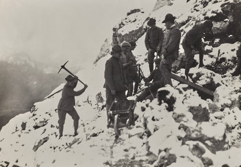 Alpini al lavoro in quota, 1916